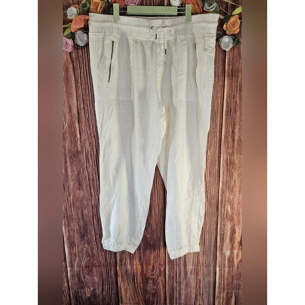 Athleta Cabo Linen Joggers with Zipper Pockets Size 18